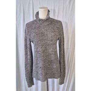 Joie Gray Heathered Thick Knit Turtleneck Sweater XS Cotton Cashmere